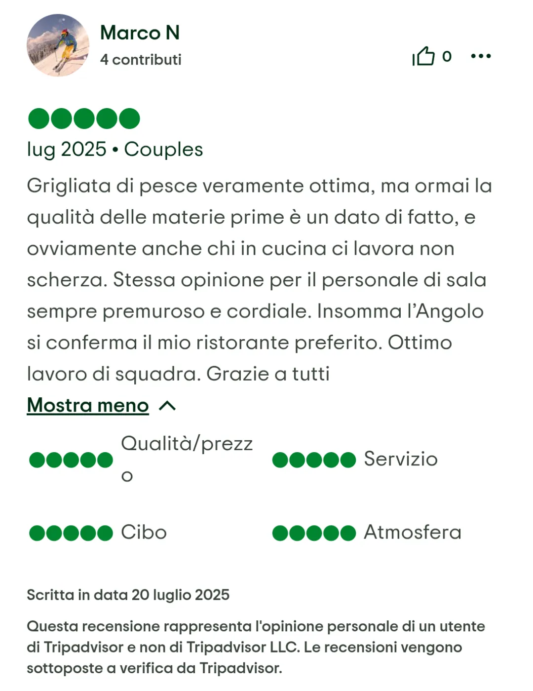 Recensione Ristoranti di pesce Monza e Brianza L'Angolo 3