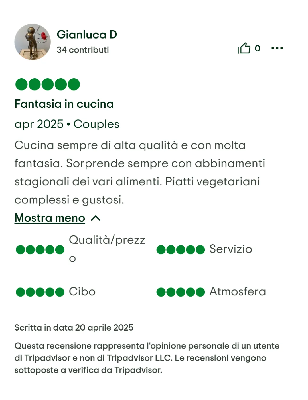 Recensione Ristoranti di pesce Monza e Brianza L'Angolo 5