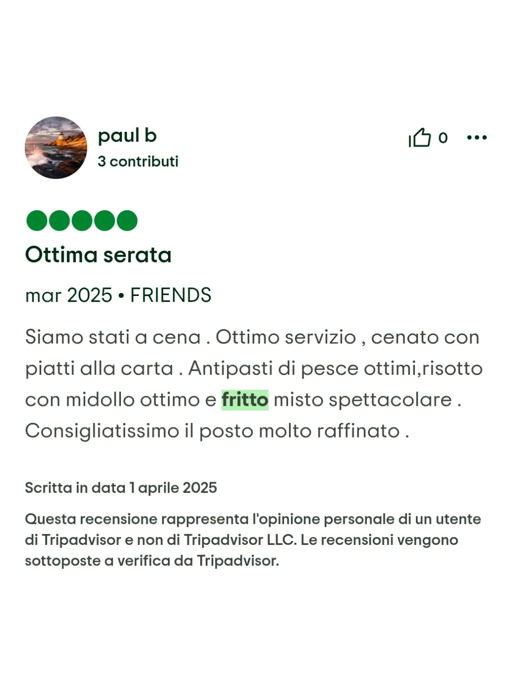 Fritto Day Ristorante L'Angolo Recensione
